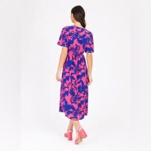 Anthropologie Abel the Label Pink and Blue Casual Sundress with Crew Neck